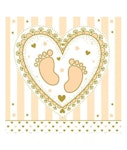 Ευχετήρια κάρτα Money Card με φάκελο 14x15 Βάπτιση - Γέννησης Καρδιά Μωρό Pictura 19842