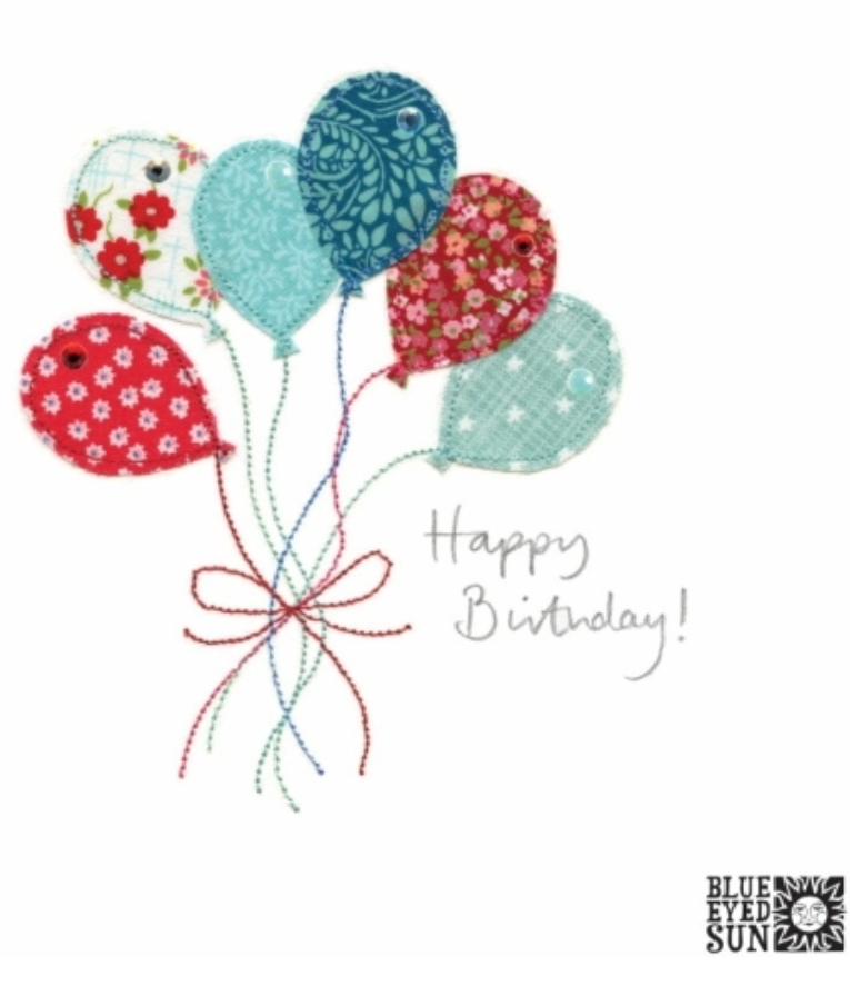 BLUE EYED SUN - Ευχετήρια κάρτα Birthday Balloons - Sew Delightful 16x16 SD38 Blue Eyed Sun
