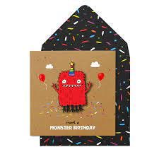 Ευχετήρια κάρτα Γενεθλίων HAVE A MONSTER BIRTHDAY ΚΟΚΚΙΝΟ ΤΕΡΑΤΑΚΙ 13x14  LM024