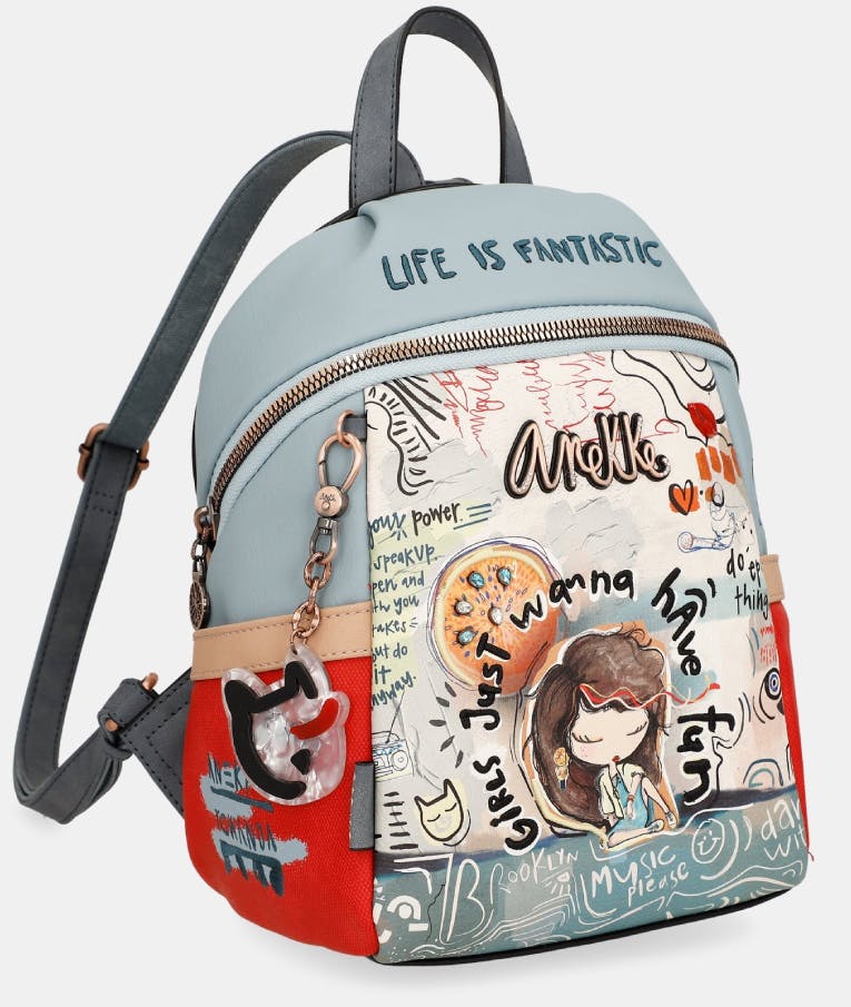 Anekke Fun and Music Medium Size Backpack Μεσαία Γυναικεία Τσάντα Πλάτης  Διάσταση 22x28x12    34805-143