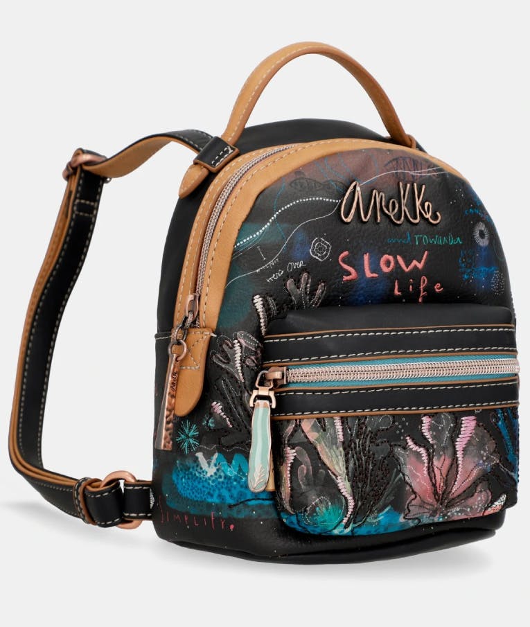 Anekke Mediterranean Coral Mini Backpack Μικρή Γυναικεία Τσάντα Πλάτης Διάσταση 17x21x10 34725-191