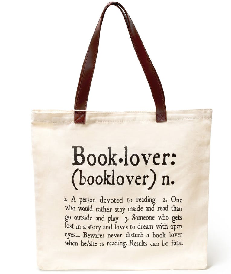 Legami Milano Everyday Bag Booklovers Υφασμάτινη Τσάντα για Ψώνια σε Λευκό χρώμα BAG0006