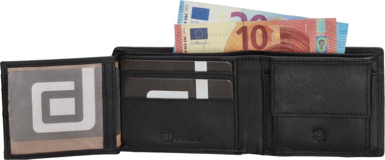 POLO - Polo Real Leather Wallet Dd Exclusive - Δερμάτινο Αντρικό Πορτοφόλι σε Μαύρο Χρώμα  01D2819