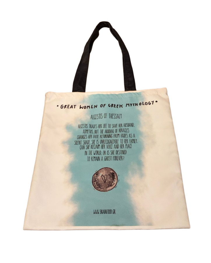 BRAINFOOD - Brainfood Tote Bag Υφασμάτινη Τσάντα Σουετ Alcestis of Thessaly 38x42  Great Women of Greek Mythology