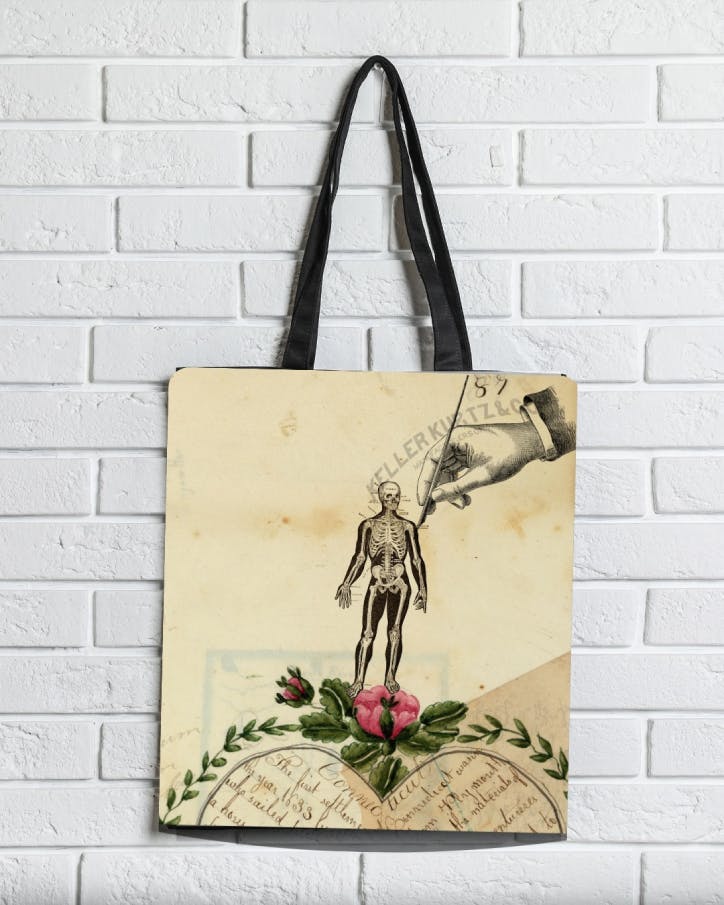  Tote Bag Υφασμάτινη Τσάντα Σουετ Με Φερμουάρ Φερμουάρ Κορίτσι (BR)
