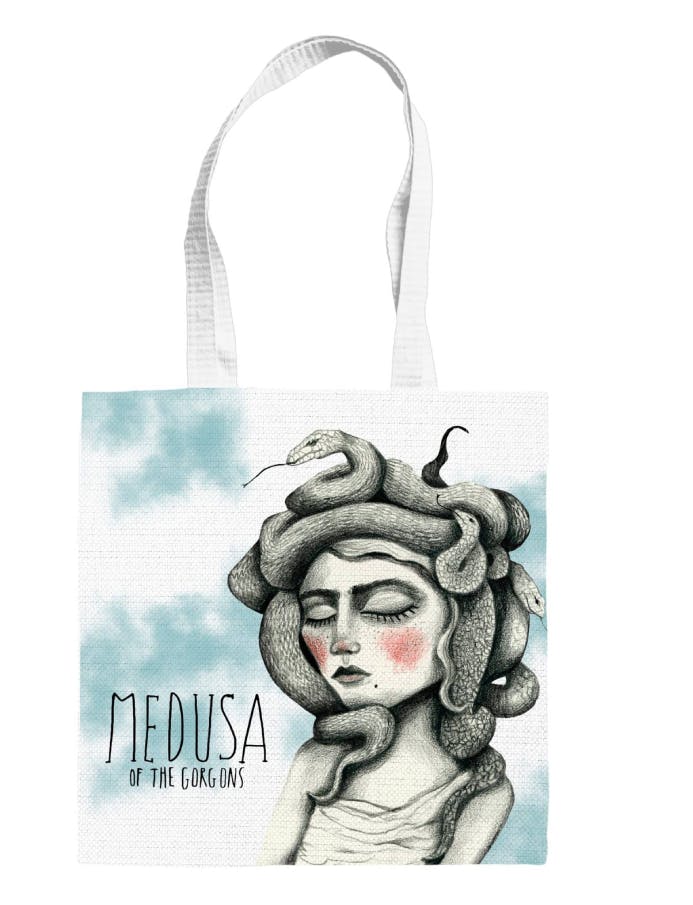 Tote Bag Υφασμάτινη Τσάντα Σουετ Medusa of the Gorgons 38x42 Great Women of Greek Mythology