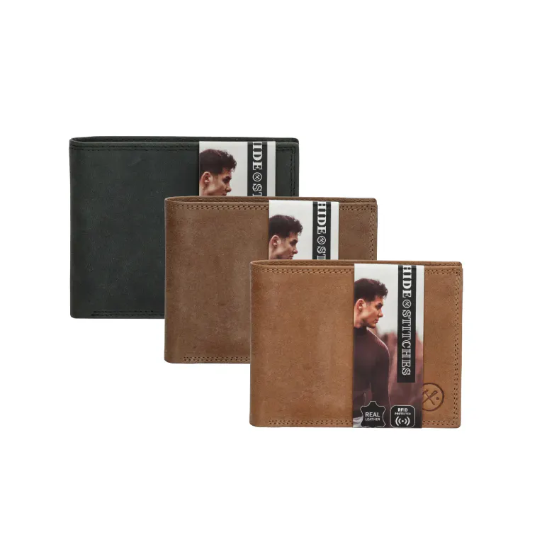 POLO - Polo Real Leather Wallet Hide & Stitches Johan Van Amstel - Δερμάτινο Αντρικό Πορτοφόλι σε 3 Αποχρώσεις 01AG107SE