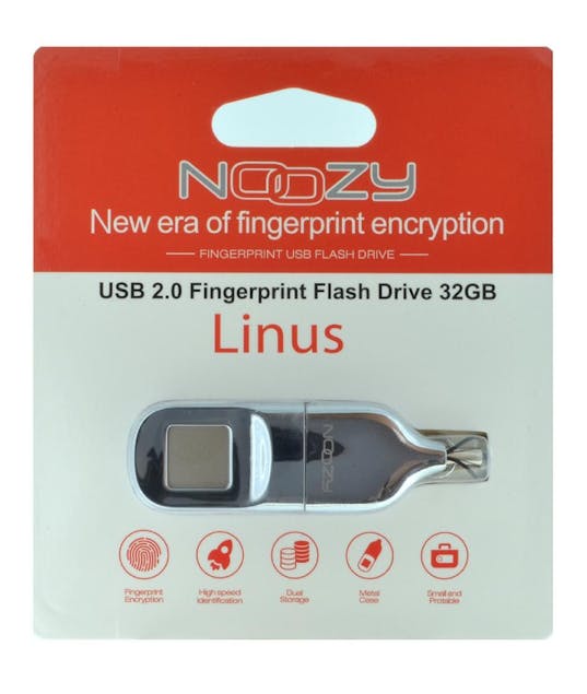  - USB 2.0 Noozy Linus Fingerprint Flash Drive 32GB