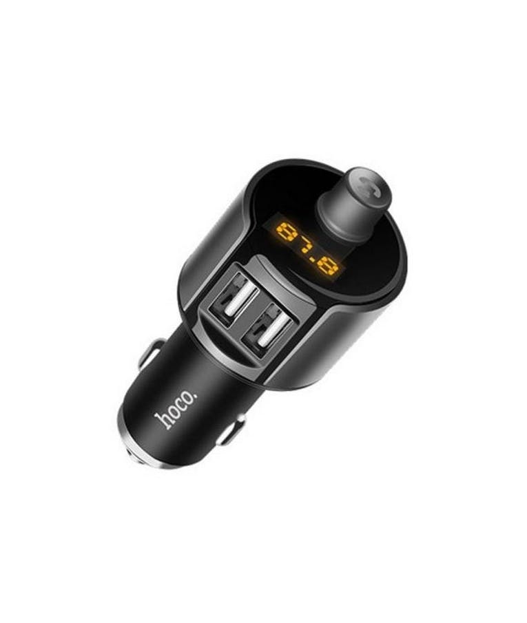 Bluetooth FM Transmitter Hoco E19 Smart με 2 USB Θύρες Γκρι