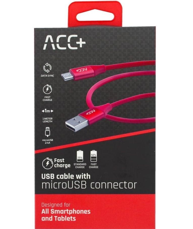 Καλώδιο σύνδεσης ACC+ USB σε Micro-USB 2.4A Fast Charge Μπλε 1μ