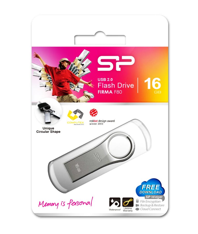  POWER USB Flash Drive Firma F80, 16GB, USB 2.0, Silver