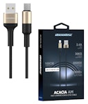  καλώδιο USB σε Micro USB Acacia AM, 2.4A 12W, 1m, χρυσό-μαύρο rrcs05m