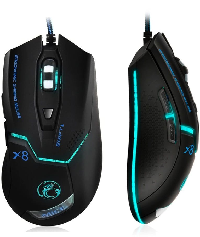 Ενσύρματο Ποντίκι X8 Gaming 6D με 6 Πλήκτρα, 3600 DPI, Ροδέλα Αντιολίσθησης και LED Φωτισμό. Μαύρο