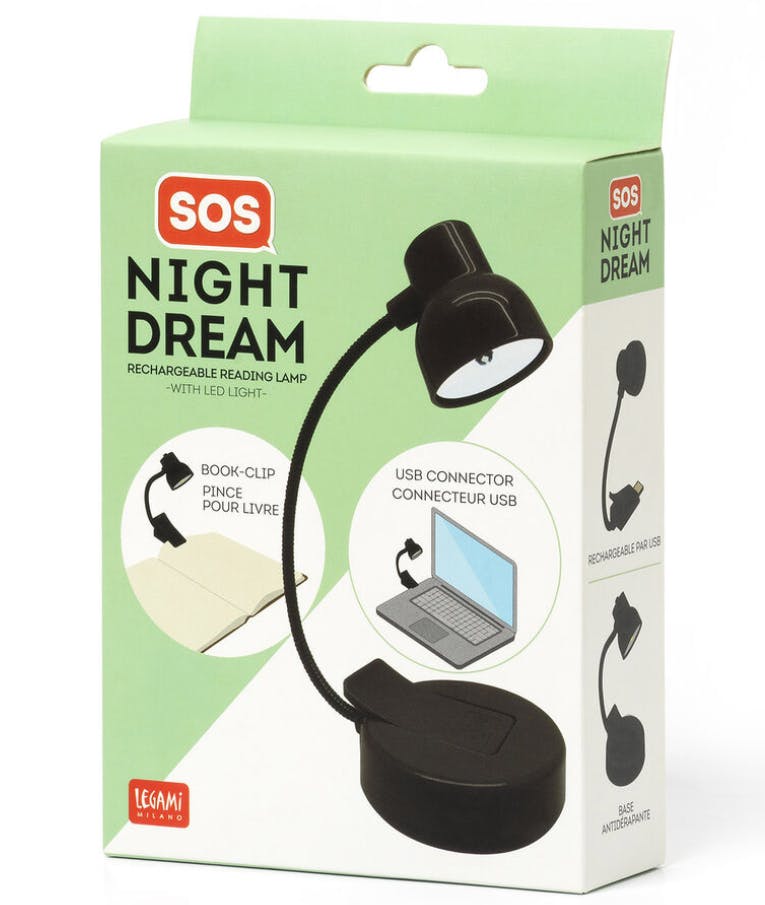 Legami Rechargeable Reading Lamp with LED Light NIGHT DREAM - Επαναφορτιζόμενη Μικρή Λάμπα Ανάγνωσης LED Με Κλίπ και υποδοχή Usb