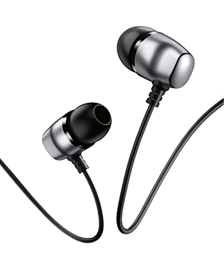  earphones με μικρόφωνο EP-36, 10mm, 3.5mm, 1.2m, γκρι