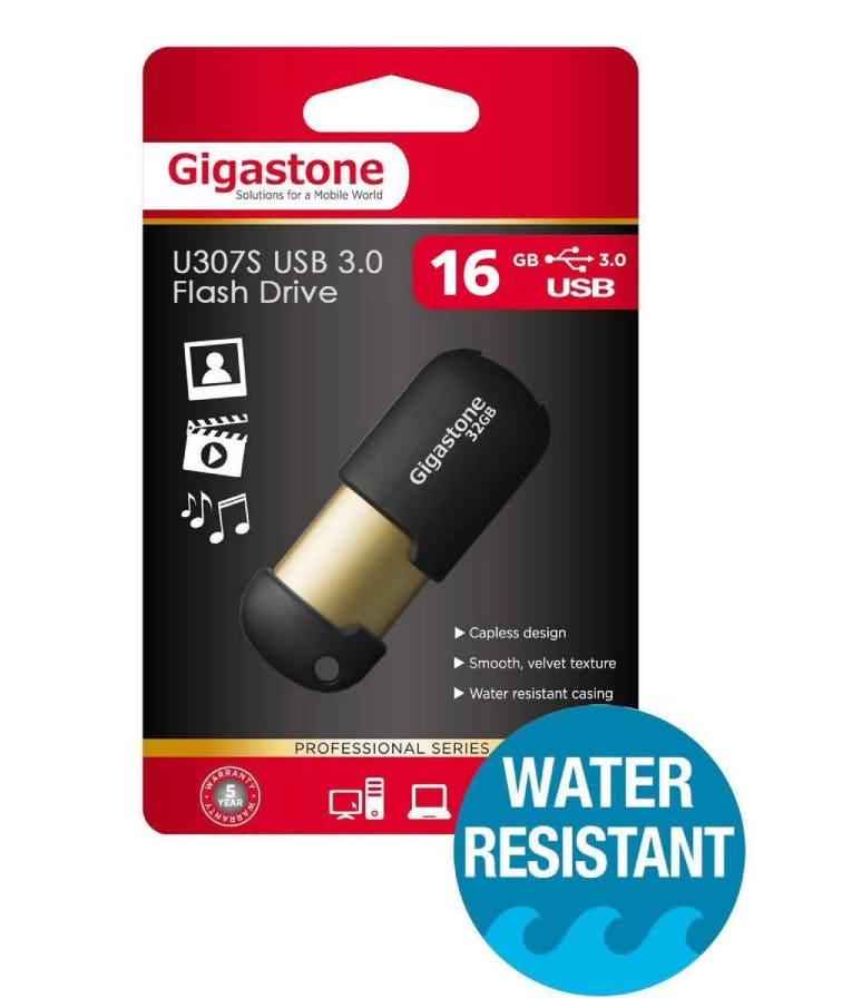 USB Αποθήκευσης 3.0  Flash Drive U307S 16GB Μαύρο Professional Series Metal Frame WaterResistant