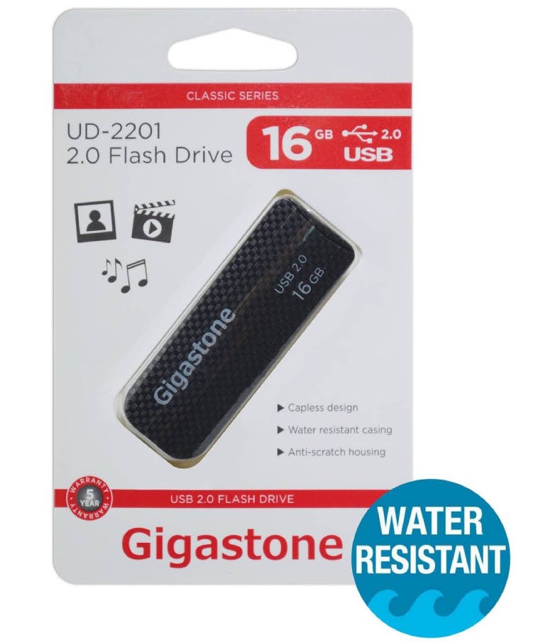 USB 2.0  Flash Drive UD-2201 Traveler 16GB Μαύρο WaterResistant