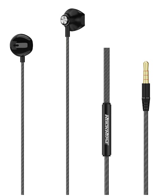 ROCKROSE - Ενσύρματα Ακουστικά  earphones με μικρόφωνο Sense MC, 3.5mm, 1.2m, μαύρα RRWE24