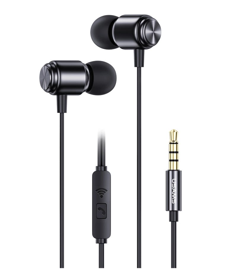 Ενσύρματα Ακουστικά USAMS earphones με μικρόφωνο SJ548, 3.5mm, 1.2m, μαύρα HSEP4401