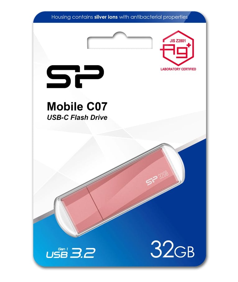 POWER USB-C Flash Drive Mobile C07, 32GB, USB 3.2, ροζ SP032GBUC3C07V1P