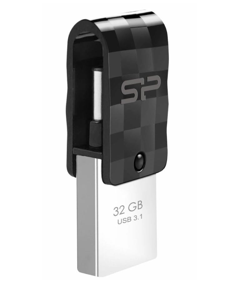  POWER Dual USB Flash Drive C31, USB 3.1 & Type-C, 32GB, μαύρο
