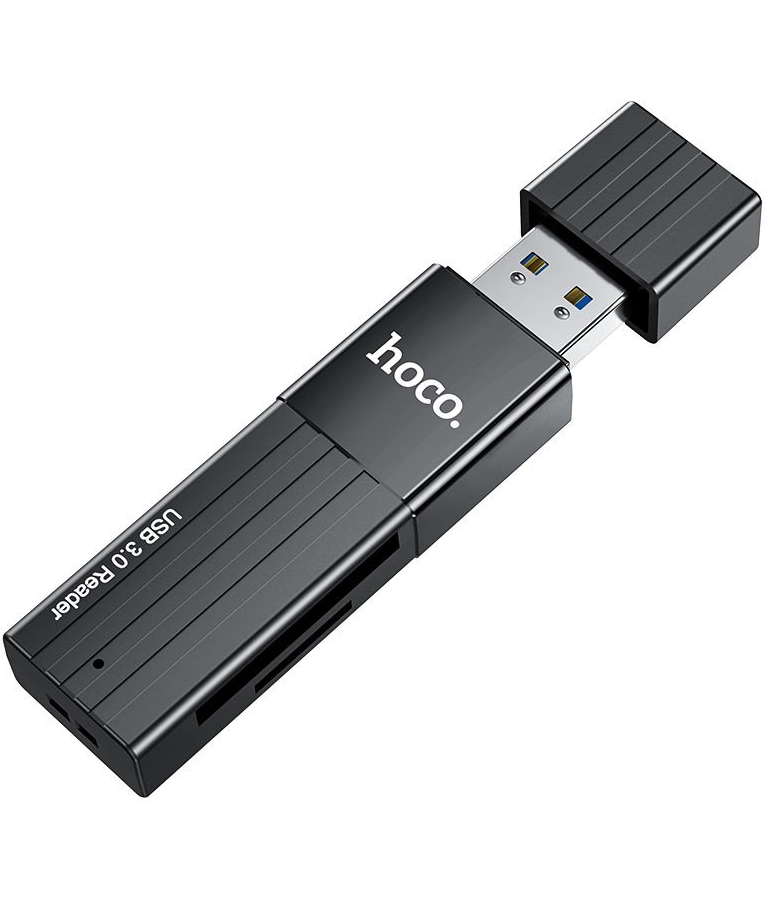 HOCO - Αναγνώστης Κάρτας Μνήμης Hoco HB20 Mindful 2 σε 1 USB 3.0 έως 5Gbps και 2TB για Micro SD και SD Μαύρος