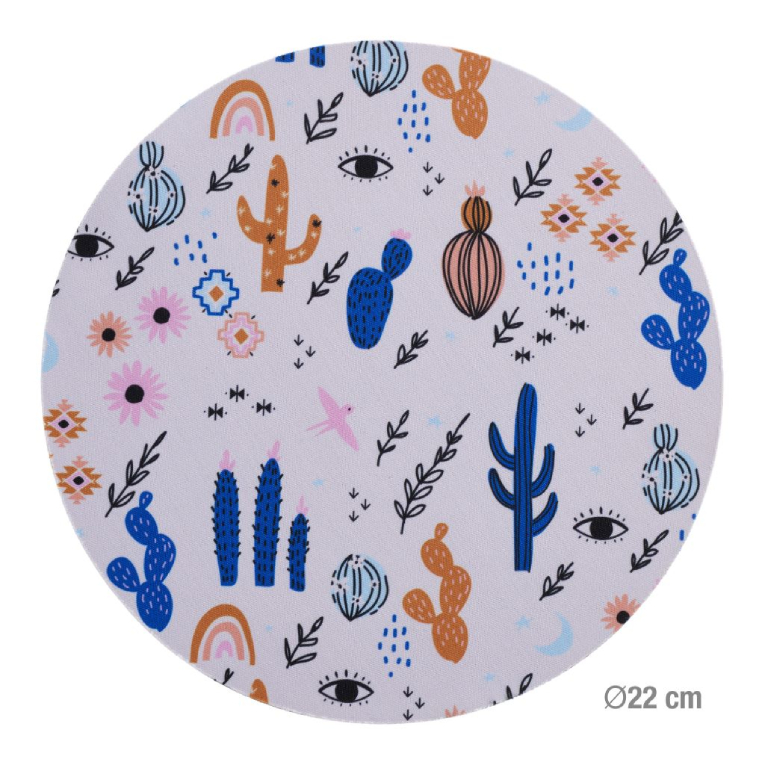 Mouse pad  CACTUS ROUND Στρογγυλό Mousepad με σχέδια κάκτων διαμέτρου 20 εκ. 13210