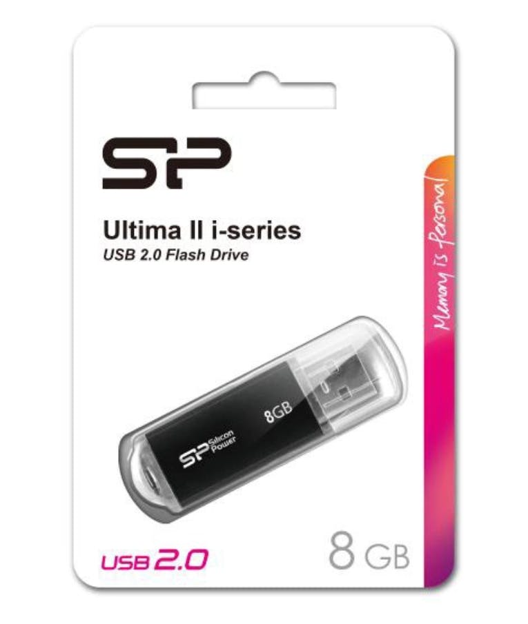  POWER USB Flash Drive Ultima II-I, 8GB, USB 2.0, μαύρο SP008GBUF2M01V1K