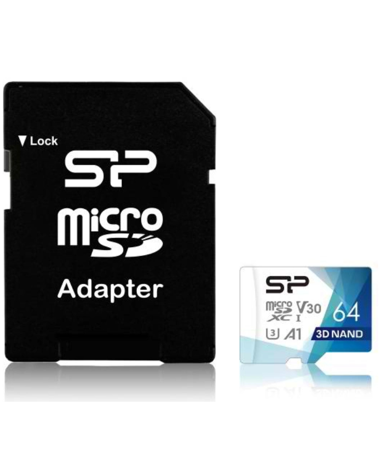 SILICON -  POWER κάρτα μνήμης Superior Pro microSDXC UHS-I, 64GB, Class 30