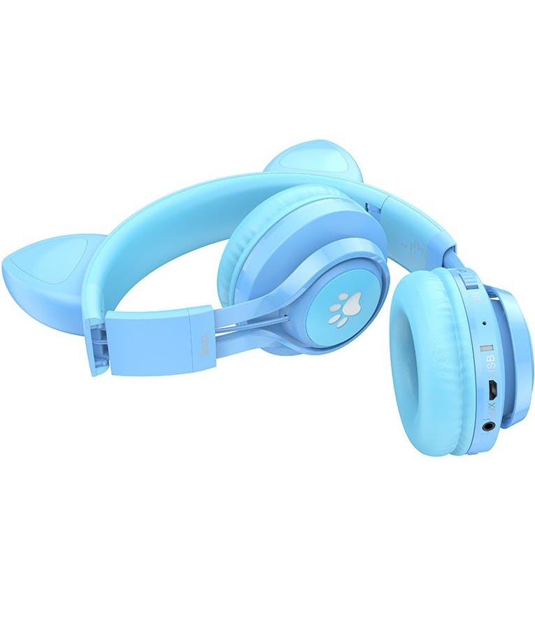 HOCO - Wireless Ακουστικά Stereo Hoco W39 Cat Ears Hi-Fi BT 3.5mm Γαλάζιο  (10 ώρες λειτουργίας)