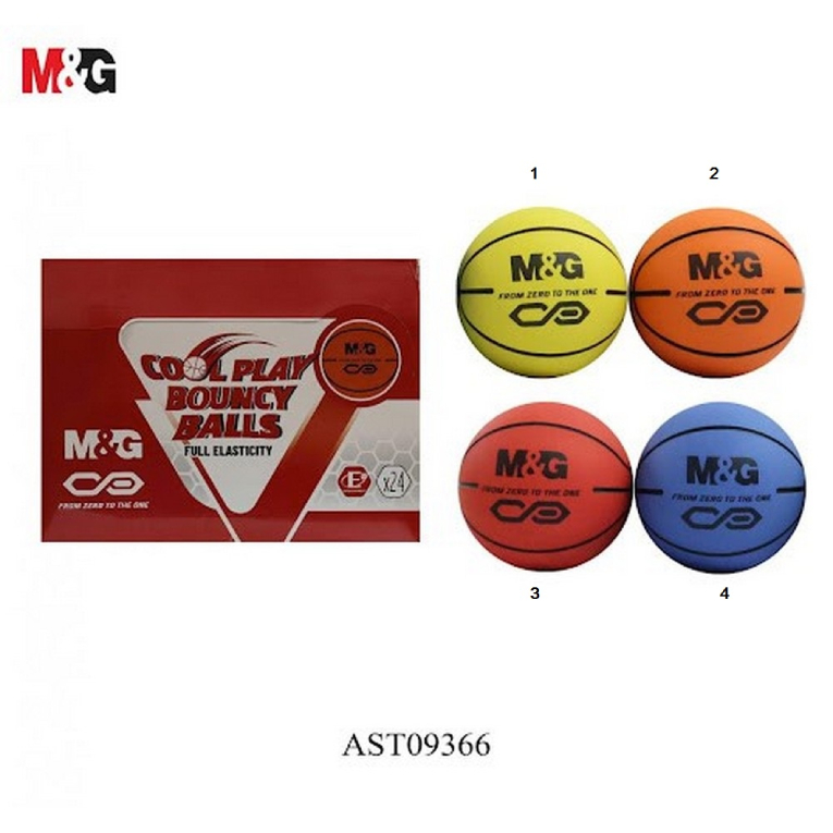 Coolplay Bouncy Balls Μπαλάκι BASKET διαμέτρου 6ψμ σε 4 Διαφορετικά Χρώματα AST09366
