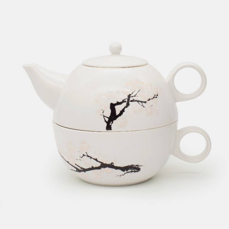 KIKKERLAND -  Blossom Teapot - Σετ Πορσελάνινη Τσαγιέρα και Κούπα που αλλάζει σχέδιο στο ζεστό CU311