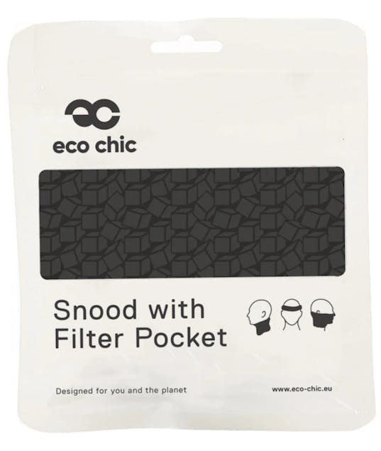 ECHO CHIC - Μάσκα Υφασμάτινη Eco Chic Black Cube Snood Κασκόλ Λαιμός Κύβοι E-S03