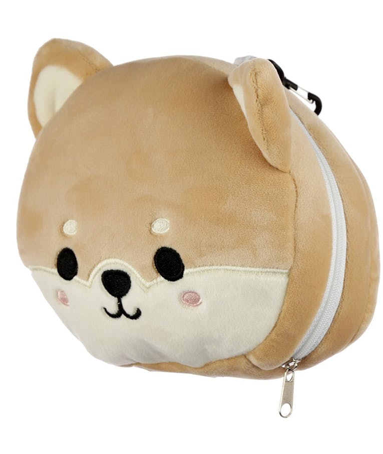 Relaxeazzz Plush Shiba Inu Dog Round Travel Pillow & Eye Mask| Μαξιλαράκι Ταξιδιού και Μάσκα Υπνου  CUSH230