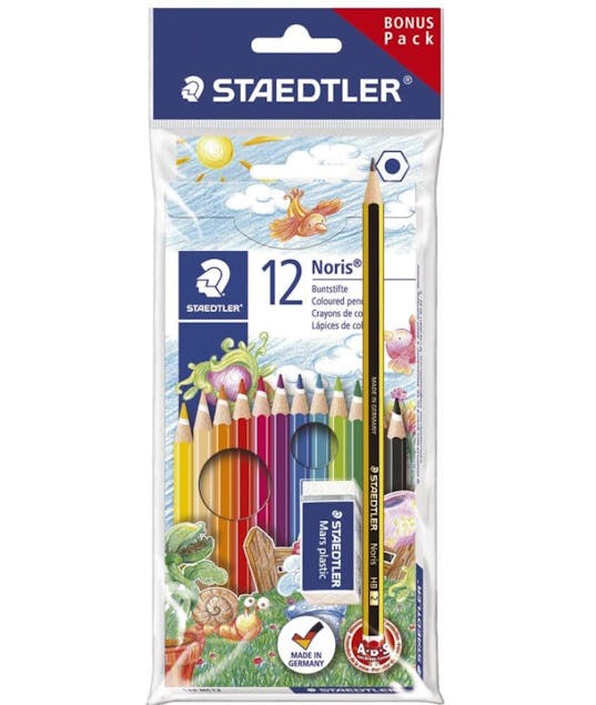 STAEDTLER - Staedtler Noris Σετ Ξυλομπογιές 12 χρωμάτων Bonus Pack & Γόμα 144NC