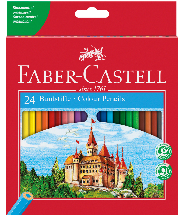 Faber-Castell Ξυλομπογιές Σετ 24 χρωμάτων fabstifte  Castle 120124