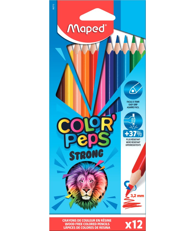 MAPED - Maped Color'Peps Strong Σετ Ξυλομπογιές 12τμχ Strong Ανθεκτική Μύτη 3.2mm 862712