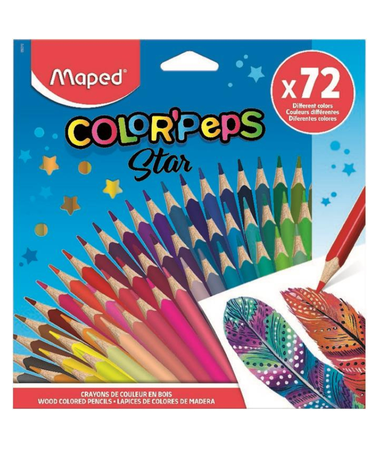 Maped Ξυλομπογιές  72 χρώματων COLOR PEPS STAR 832072