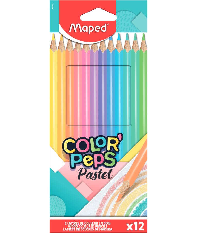 Maped Color Peps Pastel Ξυλομπογιές Λεπτές 12 Χρώματα 832069