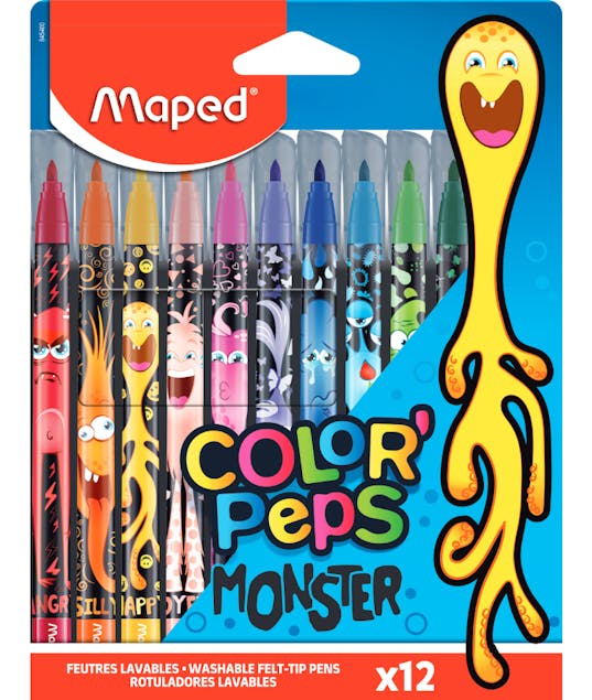 MAPED - Maped Color Peps Monster Jungle Μαρκαδόροι Ζωγραφικής Λεπτές 12 Χρώματα 845400