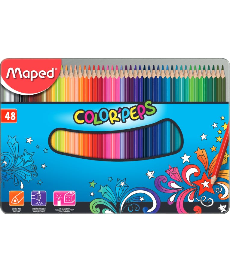 MAPED - Maped Ξυλομπογιές Color' Peps Star 48 τεμαχίων σε Μεταλλική Συσκευασία 832058