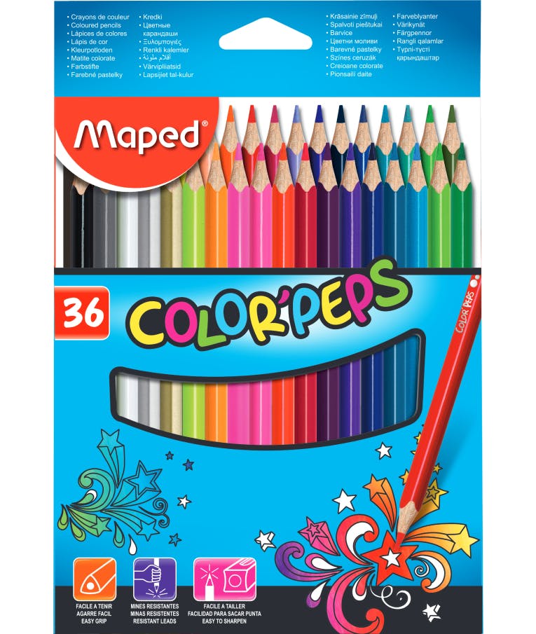 Maped Color Peps Ξυλομπογιές Λεπτές 36 Χρώματα 2.9 mm COLOR PEPS 832017