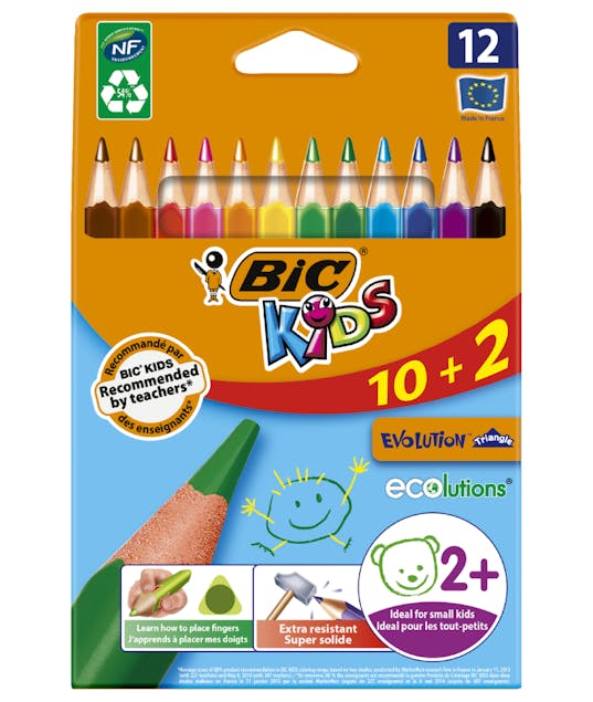 BIC - Bic Kids Evolution Triangle Σετ Σχολικές Παιδικές Ξυλομπογιές 12 χρωμάτων