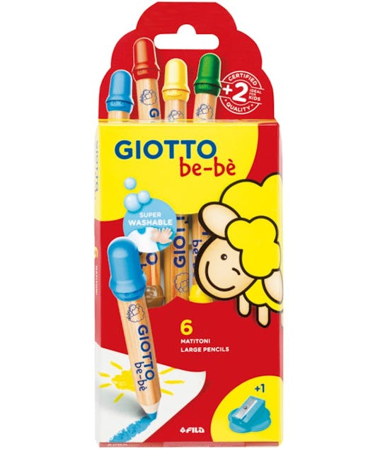GIOTTO - Giotto Σετ Ξυλομπογιές Be-Be με Χοντρή Μύτη 6 χρωμάτων για Ηλικίες 2+ 477600