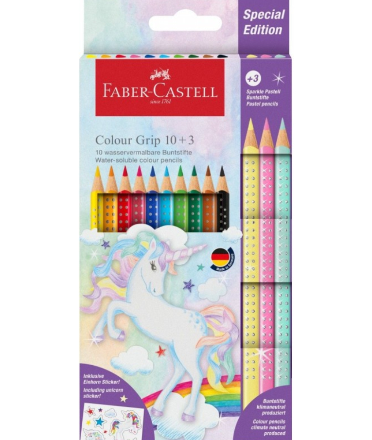 Ξυλομπογιές Faber Castell Colour Grip Sparkle Pastel Special Edition Σετ 13 χρωμάτων 201542