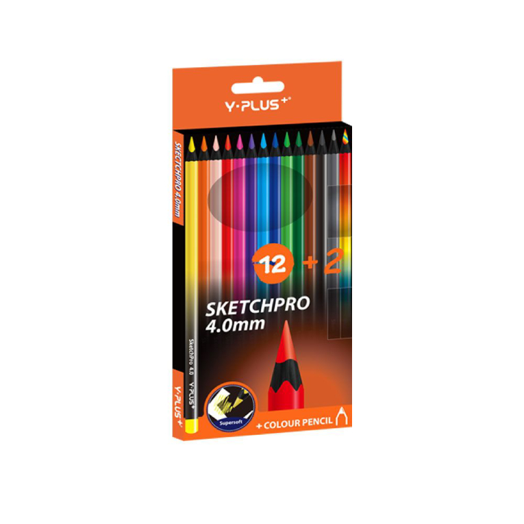 Y PLUS -  Ξυλομπογιές 12+2 SKETCHPRO PC240110 308632