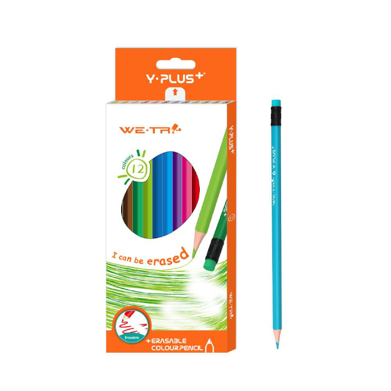 Y PLUS -  Ξυλομπογιές WE-TRI, WOOD FREE (ERASABLE) σετ  12 τεμαχίων TC180100 308953