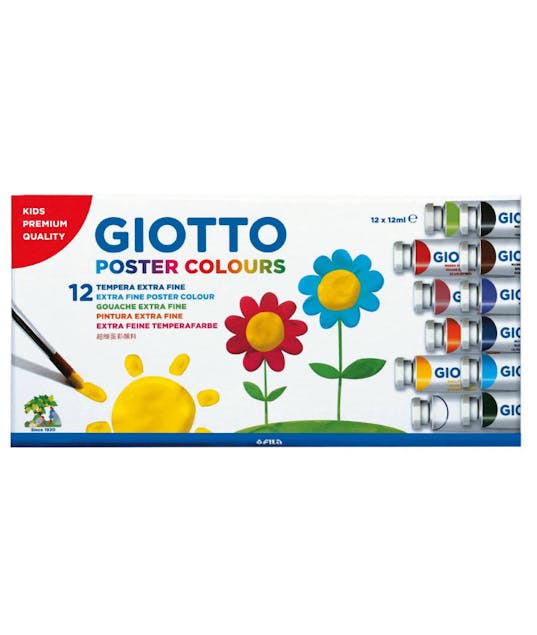 GIOTTO - Giotto Τέμπερες σε Σωληνάριο 12ml Poster Colours 12τμχ Πολύχρωμο 3580000