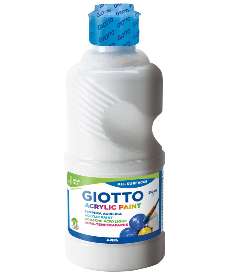 GIOTTO - Giotto Τέμπερα Acrylic Paint 250ml Λευκό Ακρυλική Σχολική Τέμπερα 534001