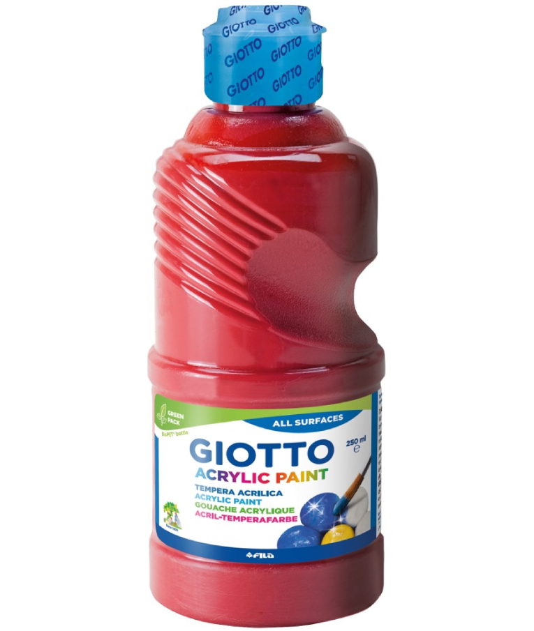 GIOTTO - Giotto Τέμπερα Acrylic Paint 250ml Κόκκινο Ακρυλική Σχολική Τέμπερα 534008